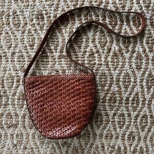 Woven Brown Shoulder Bag